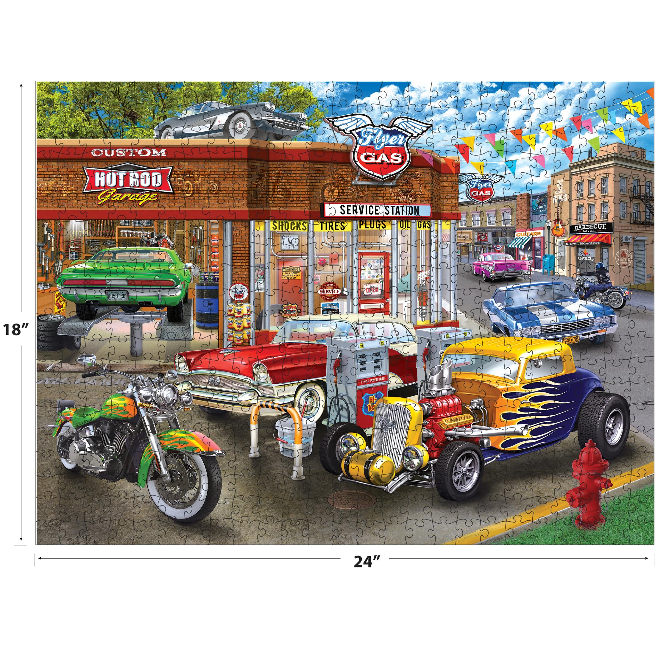 Amazon.com: RoseArt - American Nostalgia - Hot Rod Garage - 550